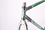 Black and neon green full pantographed Chesini Capriolo Special MTB Hardtail frame set in 49.0 cm (c-t) / 47.5 cm (c-c) with Columbus Cromor OR tubing from the late 1980s