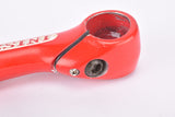 Red and white painted Chesini X-UNO Precision pantographed 3ttt Record 84 #AR84 Stem in size 100mm with 25.8mm bar clamp size from the 1980s
