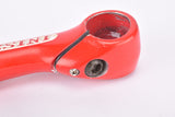 Red and white painted Chesini X-UNO Precision pantographed 3ttt Record 84 #AR84 Stem in size 100mm with 25.8mm bar clamp size from the 1980s
