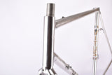 Silver anodized Vitus 979 Duralinox vintage aluminum frame set in 57.4 cm (c-t) 56 cm (c-c) with Vitus 979 Dural All Aluminium tubing from 1985