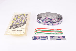NOS/NIB Silverado Silver pink and blue leopard pattern Ambrosio Bike Ribbon handlebar tape
