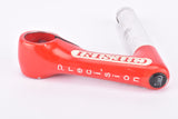 Red and white painted Chesini X-UNO Precision pantographed 3ttt Record 84 #AR84 Stem in size 100mm with 25.8mm bar clamp size from the 1980s