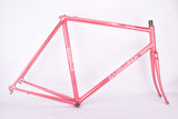 Pink Gazelle Formula Race vintage steel road bike frame set in 56 cm (c-t) / 54 cm (c-c) with Reynolds 501 tubing and Gazelle dropouts from 1989 ~ 1990
