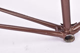 Brown and Gold Van Herwerden Special Route vintage steel road bike frame set set in 59 cm (c-t) / 57.5 cm (c-c) with Reynolds 531 tubing and vertical Campagnolo #1060 dropouts from 1975