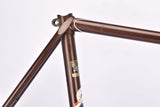 brown Metalic Gazelle first generation Champion Mondial vintage steel road bike frame set in 60 cm (c-t) / 58 cm (c-c) with Reynolds 531 tubing and Campagnolo dropouts from 1975