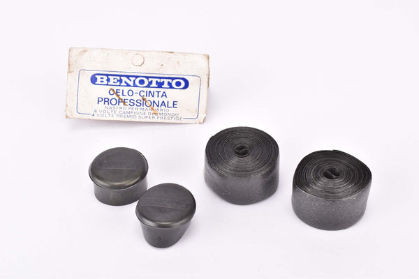 NOS black Benotto Cello handlebar tape with Benotto bar end plugs