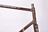 brown Metalic Gazelle first generation Champion Mondial vintage steel road bike frame set in 60 cm (c-t) / 58 cm (c-c) with Reynolds 531 tubing and Campagnolo dropouts from 1975