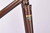 brown Metalic Gazelle first generation Champion Mondial vintage steel road bike frame set in 60 cm (c-t) / 58 cm (c-c) with Reynolds 531 tubing and Campagnolo dropouts from 1975