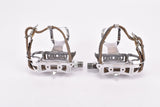 Roto Corsa / Competition chromed steel pedals with REG Italy Straps and clips