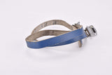 Blue Italian vintage leather pedal toe clip straps