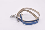 Blue Italian vintage leather pedal toe clip straps