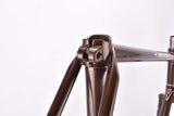 brown Metalic Gazelle first generation Champion Mondial vintage steel road bike frame set in 60 cm (c-t) / 58 cm (c-c) with Reynolds 531 tubing and Campagnolo dropouts from 1975