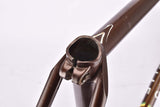 brown Metalic Gazelle first generation Champion Mondial vintage steel road bike frame set in 60 cm (c-t) / 58 cm (c-c) with Reynolds 531 tubing and Campagnolo dropouts from 1975