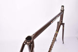 brown Metalic Gazelle first generation Champion Mondial vintage steel road bike frame set in 60 cm (c-t) / 58 cm (c-c) with Reynolds 531 tubing and Campagnolo dropouts from 1975