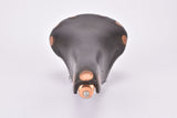 NOS Black Brooks Professional Team Special Leather Saddle, Lüders Berlin Modified edition, with large polished rivets from 1966