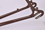 brown Metalic Gazelle first generation Champion Mondial vintage steel road bike frame set in 60 cm (c-t) / 58 cm (c-c) with Reynolds 531 tubing and Campagnolo dropouts from 1975