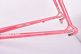 Pink Gazelle Formula Race vintage steel road bike frame set in 56 cm (c-t) / 54 cm (c-c) with Reynolds 501 tubing and Gazelle dropouts from 1989 ~ 1990