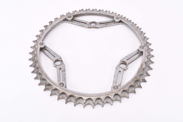 Gnutti 3-arm / 3-pin chromed steel double Chainring with 49/46 teeth and 116 mm BCD from the 1940s ~ 1960s