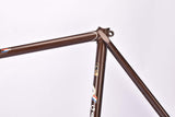 brown Metalic Gazelle first generation Champion Mondial vintage steel road bike frame set in 60 cm (c-t) / 58 cm (c-c) with Reynolds 531 tubing and Campagnolo dropouts from 1975