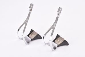 NOS Prisma chromed steel/plastic Pedal Toe Clip Set in size M-L