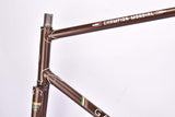 brown Metalic Gazelle first generation Champion Mondial vintage steel road bike frame set in 60 cm (c-t) / 58 cm (c-c) with Reynolds 531 tubing and Campagnolo dropouts from 1975