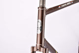 brown Metalic Gazelle first generation Champion Mondial vintage steel road bike frame set in 60 cm (c-t) / 58 cm (c-c) with Reynolds 531 tubing and Campagnolo dropouts from 1975