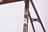 brown Metalic Gazelle first generation Champion Mondial vintage steel road bike frame set in 60 cm (c-t) / 58 cm (c-c) with Reynolds 531 tubing and Campagnolo dropouts from 1975