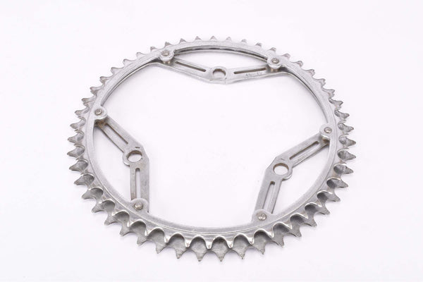 Gnutti 3-arm / 3-pin chromed steel double Chainring with 49/46 teeth and 116 mm BCD from the 1940s ~ 1960s