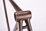 brown Metalic Gazelle first generation Champion Mondial vintage steel road bike frame set in 60 cm (c-t) / 58 cm (c-c) with Reynolds 531 tubing and Campagnolo dropouts from 1975