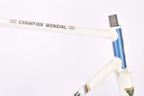 White and Blue Gazelle Champion Mondial A-Frame vintage steel road bike frame set set in 56 cm (c-t) / 54.5 cm (c-c) with Reynolds 531 tubing and Campagnolo dropouts from 1979