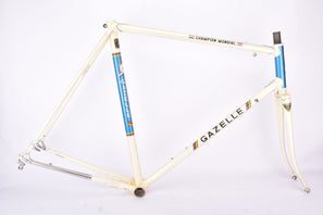 Creme and blue Gazelle Champion Mondial AB Frame vintage steel road bike frame set in 59 cm (c-t) / 57 cm (c-c) with Reynolds 531 tubing and Campagnolo dropouts from 1979 ~ 1980
