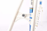 White and Blue Gazelle Champion Mondial A-Frame vintage steel road bike frame set set in 56 cm (c-t) / 54.5 cm (c-c) with Reynolds 531 tubing and Campagnolo dropouts from 1979