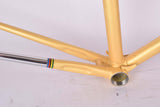 Yellow (Gold ish) Gazelle Champion Mondial A-Frame vintage steel road bike frame set in 62 cm (c-t) / 60 cm (c-c) with Reynolds 531 tubing and Campagnolo drop outs from 1979