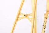 Yellow (Gold ish) Gazelle Champion Mondial A-Frame vintage steel road bike frame set in 62 cm (c-t) / 60 cm (c-c) with Reynolds 531 tubing and Campagnolo drop outs from 1979