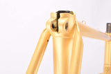 Yellow (Gold ish) Gazelle Champion Mondial A-Frame vintage steel road bike frame set in 62 cm (c-t) / 60 cm (c-c) with Reynolds 531 tubing and Campagnolo drop outs from 1979