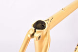 Yellow (Gold ish) Gazelle Champion Mondial A-Frame vintage steel road bike frame set in 62 cm (c-t) / 60 cm (c-c) with Reynolds 531 tubing and Campagnolo drop outs from 1979