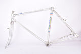 Silver anodized Alan Competition CX Cyclocross vintage aluminum frame set in 52.8 cm (c-t) 51 cm (c-c) from 1985 - defective