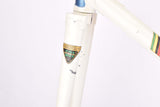 White and Blue Gazelle Champion Mondial A-Frame vintage steel road bike frame set set in 56 cm (c-t) / 54.5 cm (c-c) with Reynolds 531 tubing and Campagnolo dropouts from 1979