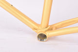 Yellow (Gold ish) Gazelle Champion Mondial A-Frame vintage steel road bike frame set in 62 cm (c-t) / 60 cm (c-c) with Reynolds 531 tubing and Campagnolo drop outs from 1979