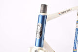 White and Blue Gazelle Champion Mondial A-Frame vintage steel road bike frame set set in 56 cm (c-t) / 54.5 cm (c-c) with Reynolds 531 tubing and Campagnolo dropouts from 1979