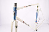 White and Blue Gazelle Champion Mondial A-Frame vintage steel road bike frame set set in 56 cm (c-t) / 54.5 cm (c-c) with Reynolds 531 tubing and Campagnolo dropouts from 1979