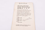 NOS Park Tool Double ended Hub Cone Wrench #DCW-0 in 11mm and 12mm from the 1980s/1990s