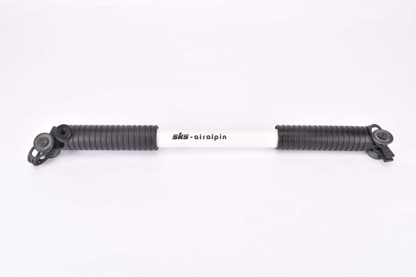 NOS SKS AirAlpin White frame bike pump with universal rubber mount in 400mm