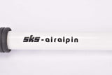 NOS SKS AirAlpin White frame bike pump with universal rubber mount in 400mm