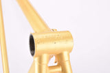 Yellow (Gold ish) Gazelle Champion Mondial A-Frame vintage steel road bike frame set in 62 cm (c-t) / 60 cm (c-c) with Reynolds 531 tubing and Campagnolo drop outs from 1979