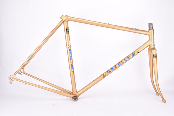 Champagne (Gold ish) Gazelle Champion Mondial AB-Frame frame set in 52.5 cm (c-t) / 51 cm (c-c) with Reynolds 531c tubing and Campagnolo drop outs from 1983