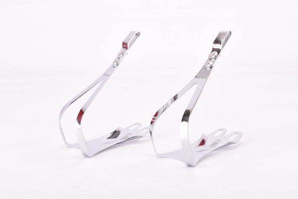 NOS Shimano Dura-Ace / 600 Ultegra chromed steel Toe-Clips Set in size L from the 1980s