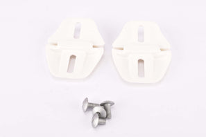 NOS Sidi slotted shoe plate white pedal cleat for toe clip pedals (2 Point)