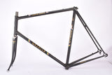 Mat Black Gazelle Champion Mondial "AA-Frame"  vintage steel road bike frame set in 62 cm (c-t) / 60 cm (c-c) with Reynolds 531 tubing and Campagnolo dropouts from the late 1970s / early 1980s