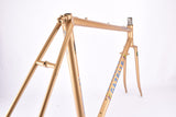 Champagne (Gold ish) Gazelle Champione Mondial AB-Frame frame set in 52.5 cm (c-t) / 51 cm (c-c) with Reynolds 531c tubing and Campagnolo drop outs from 1983